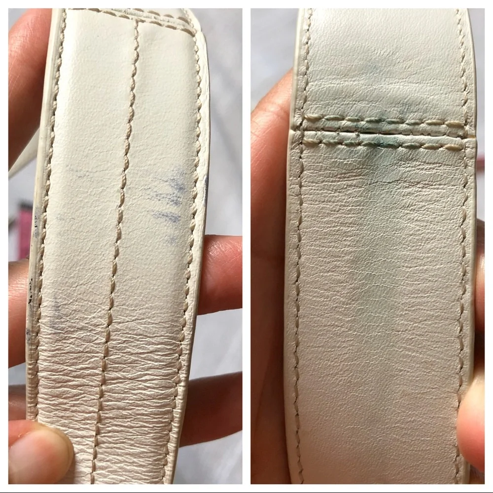 Coach Set | White Leather Y2K Tan Brown Logo Crossbody Bag & Wristlet Wallet - Picture 8 of 13